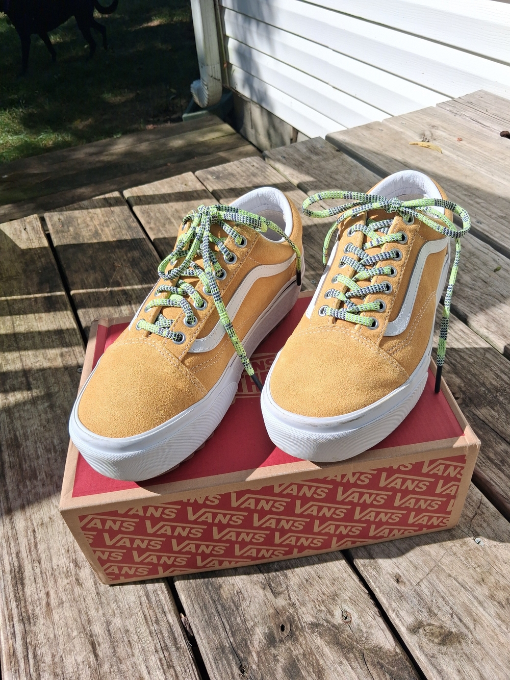 EUC Vans Old Skool Stacked Sneakers Golden Yellow Women's 9.5 / Men's 8